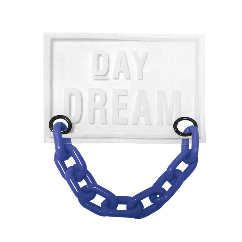 Нашивка силикон 4,5*6см, цв:прозрачный DAY DREAM/цепь пластик синий