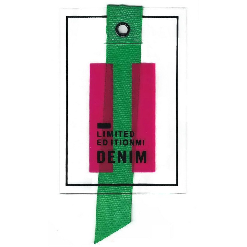 Нашивка силикон/репс "DENIM" 10,3*7см, цв:прозрачный /зеленый