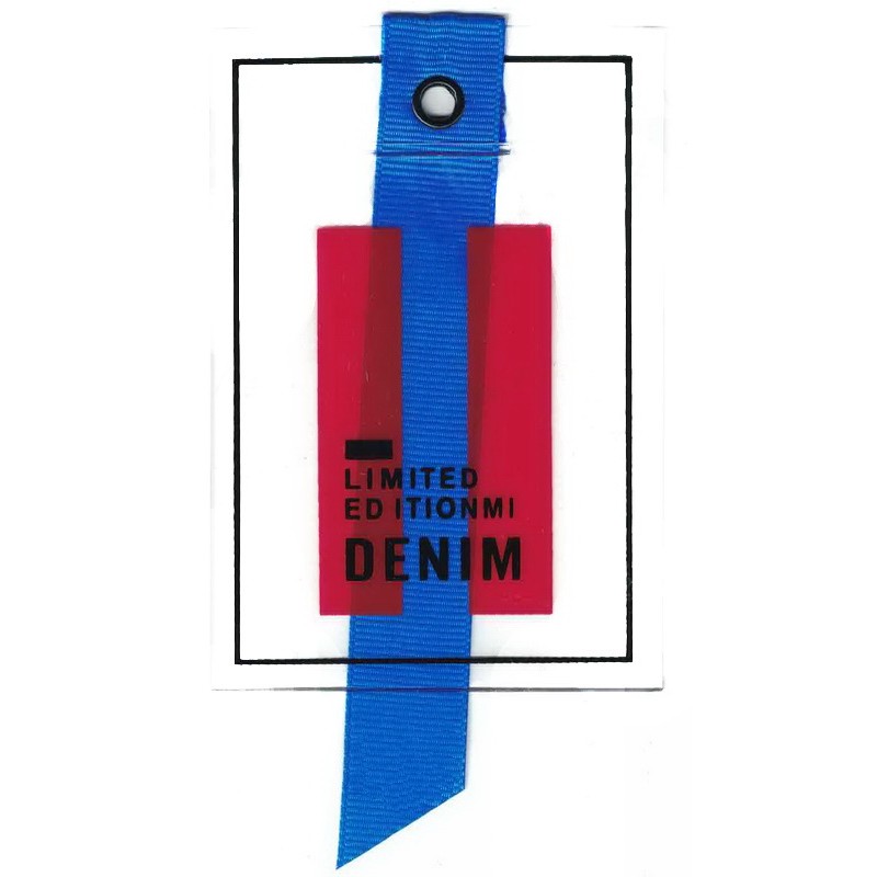 Нашивка силикон/репс "DENIM" 10,3*7см, цв:прозрачный/синий