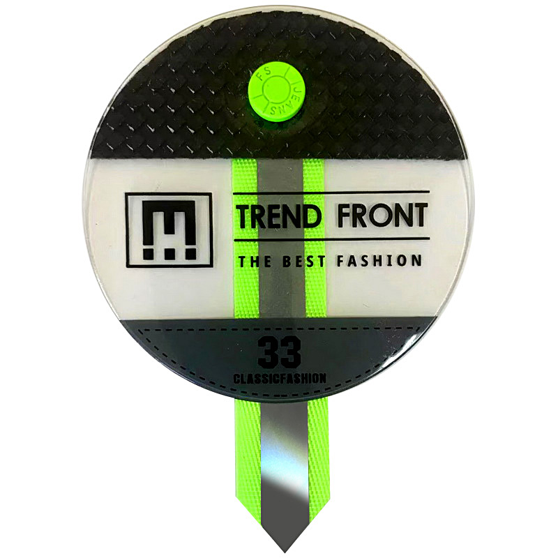Нашивка силикон/светоотражающий репс "TREND FRONT" 8,5*8,5см, цв:прозрачный/салатовый неон