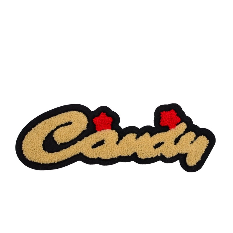 Нашивка махровая  "Candy" 8*23см,цв: бежевый 