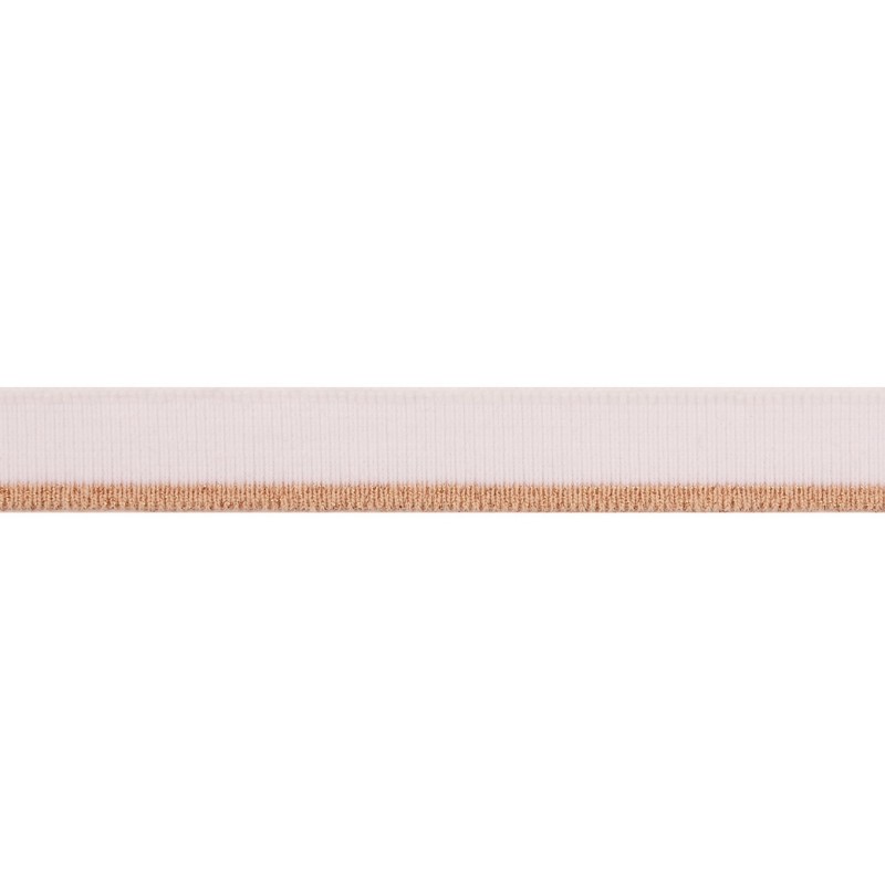 Подвяз акрил/люрекс 1*1, 2*120см, цв:белый/какао/люрекс розовое золото