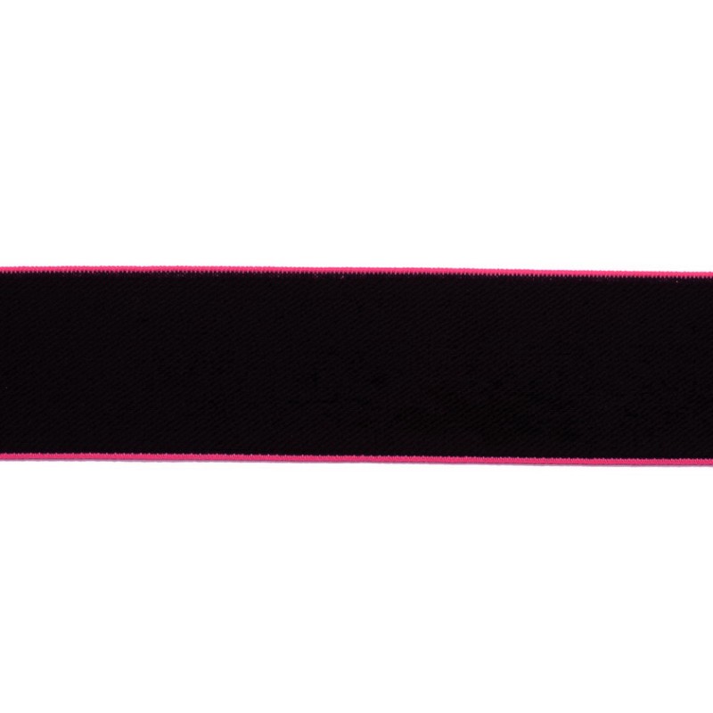 Резинка нейлон 4см 43-45м/рулон,цв:черный/розовый