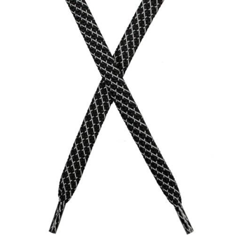 Шнур плоский светоотражающий п/э 0,7*135см с наконечником, цв: черный