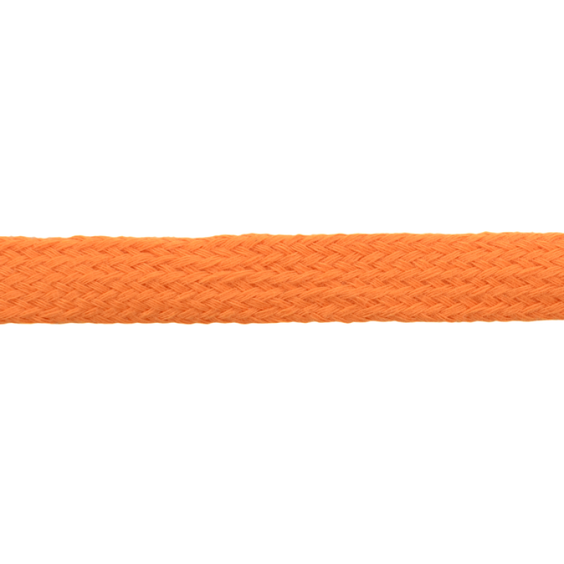 Шнур плоский хлопок чулок, 1,2см 68-70м/рулон, цв: апельсиновый