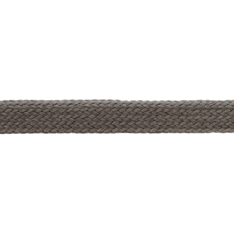 Шнур плоский хлопок чулок, 1,2см 68-70м/рулон, цв: темно-серый