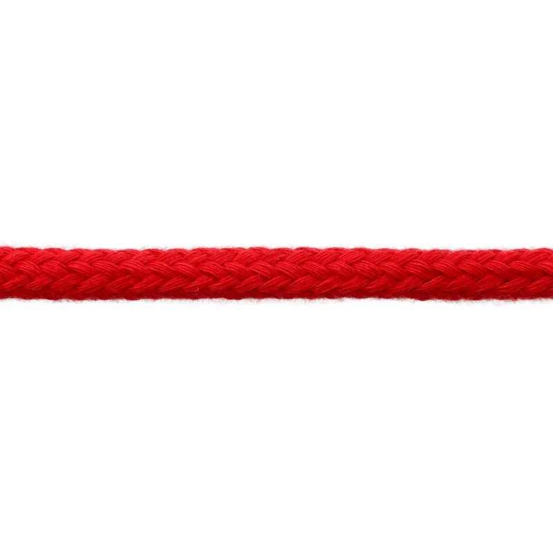 Шнур круглый без сердечника хлопок 0,5см 68-70м/рулон, цв: красный