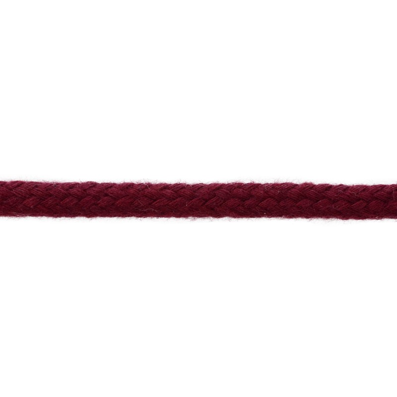 Шнур круглый без сердечника хлопок 0,5см 68-70м/рулон, цв: бордовый