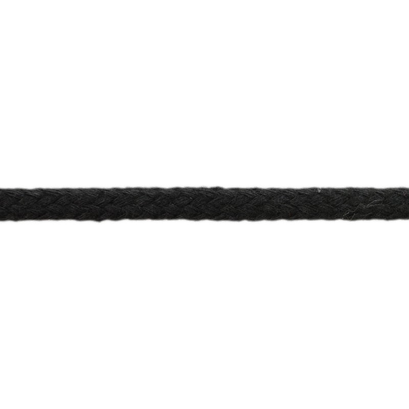 Шнур круглый без сердечника хлопок 0,5см 68-70м/рулон, цв: черный