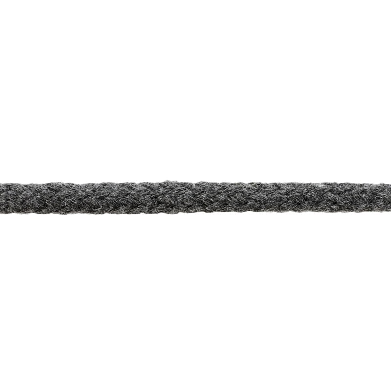 Шнур круглый без сердечника хлопок 0,5см 68-70м/рулон, цв: т.серый меланж