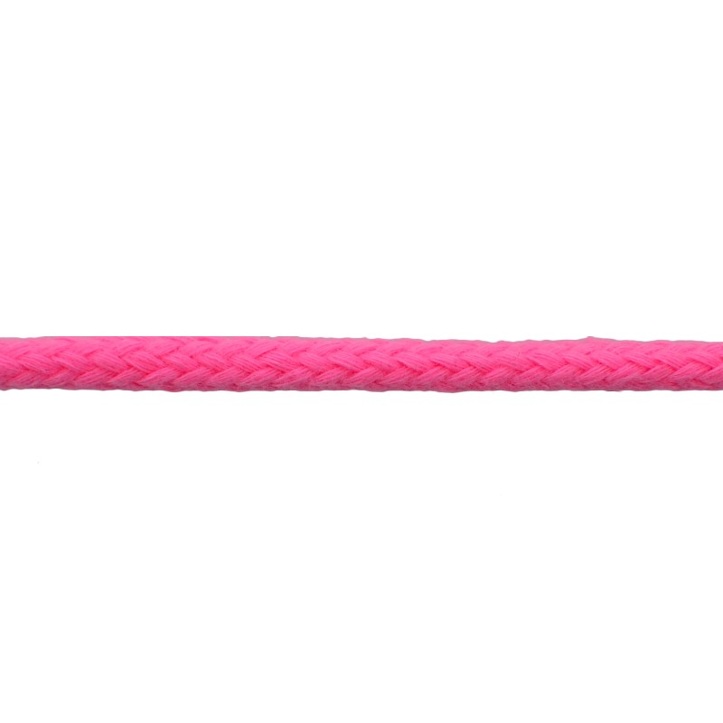 Шнур круглый без сердечника хлопок 0,5см 68-70м/рулон, цв: ярко-розовый