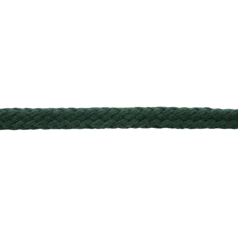 Шнур круглый без сердечника хлопок 0,5см 68-70м/рулон, цв: зеленый