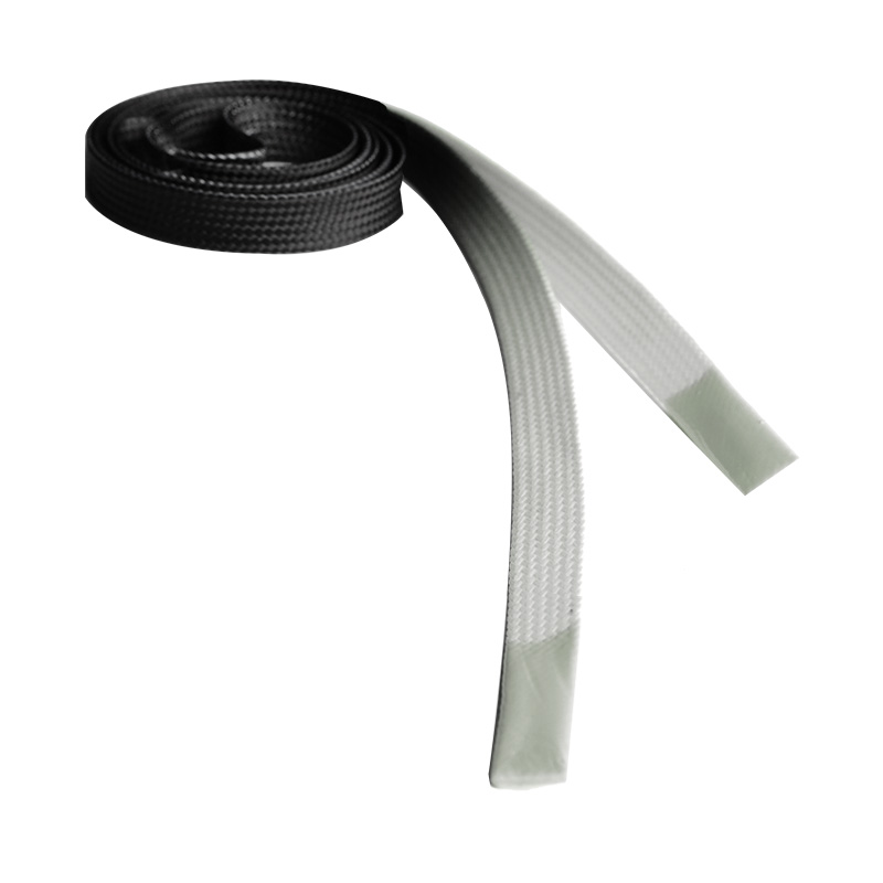 Шнур плоский полиэстер 1*135см с силиконовым наконечником, цв:градиент черный/серый/св.серый