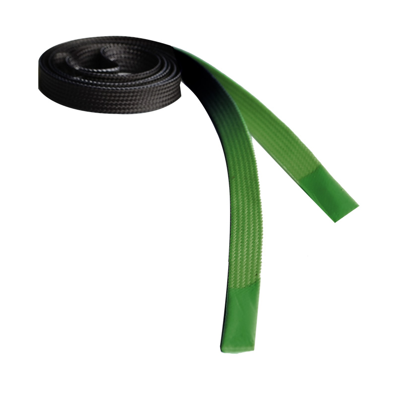 Шнур плоский полиэстер 1*135см с силиконовым наконечником, цв:градиент черный/серый/св.зеленый