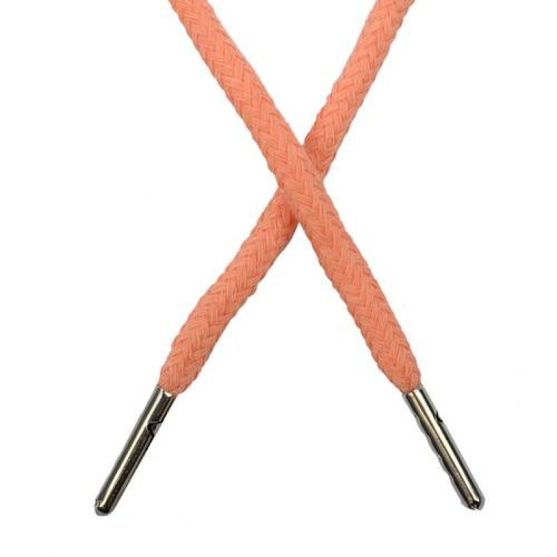 Шнур круглый хлопок 0,5*133см с наконечником, цв: оранжево-персиковый