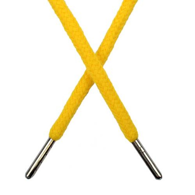 Шнур круглый хлопок 0,5*133см с наконечником, цв: жёлтый