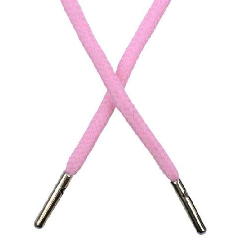 Шнур круглый хлопок 0,5*133см с наконечником, цв: бледно-розовый