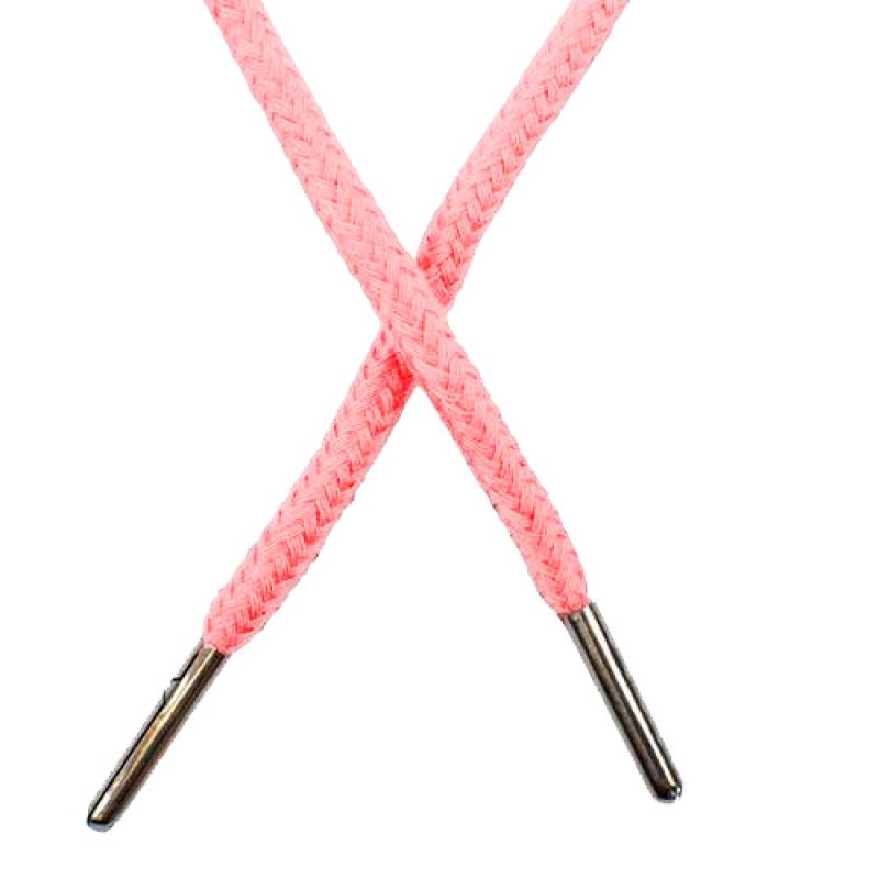 Шнур круглый хлопок 0,5*133см с наконечником, цв: розово-персиковый