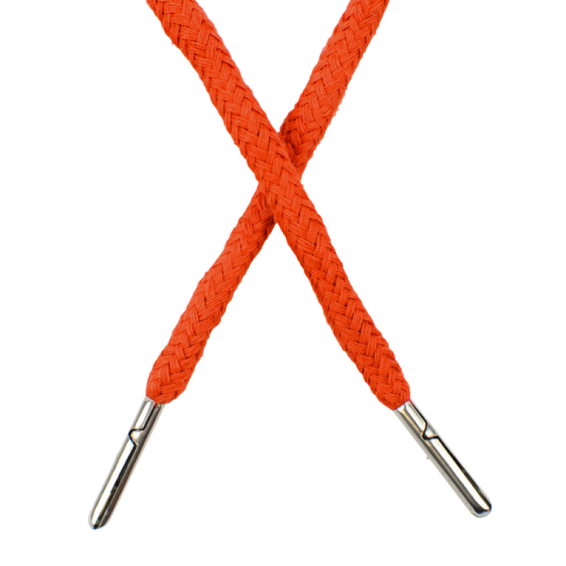 Шнур круглый хлопок 0,5*133см с наконечником, цв: оранжевый