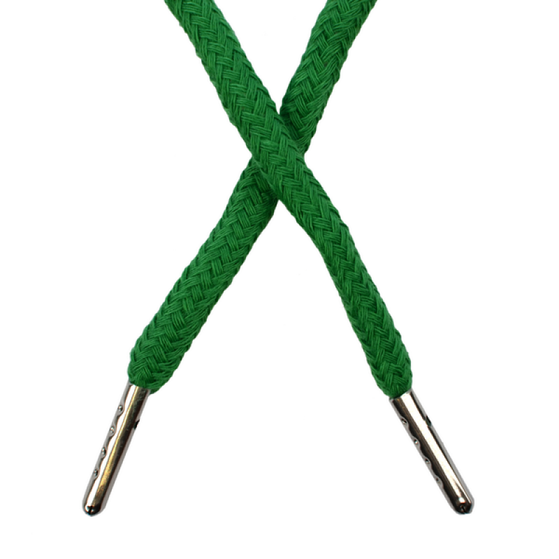 Шнур круглый хлопок 0,5*133см с наконечником, цв: ярко-зеленый