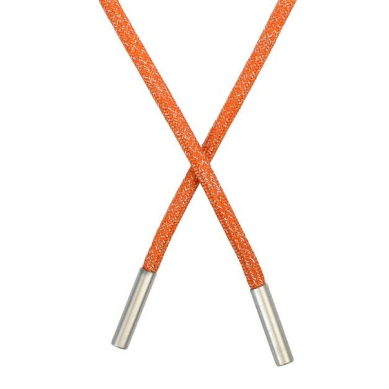 SALE Шнур круглый полиэстер люрекс 0,5*135см, цв: оранжевый