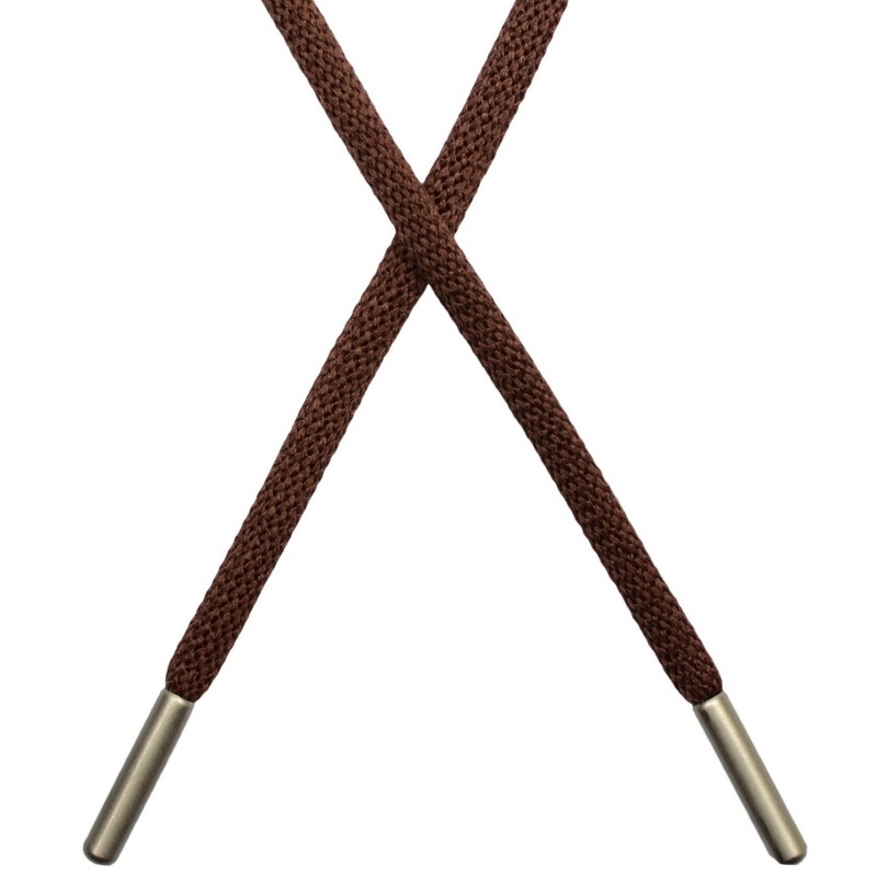 Шнур круглый п/э 0,5*130см с наконечником, цв: коричневый