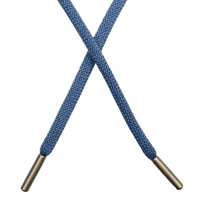 Шнур круглый полиэстер 0,5*130см с наконечником, цв:бирюзово-синий