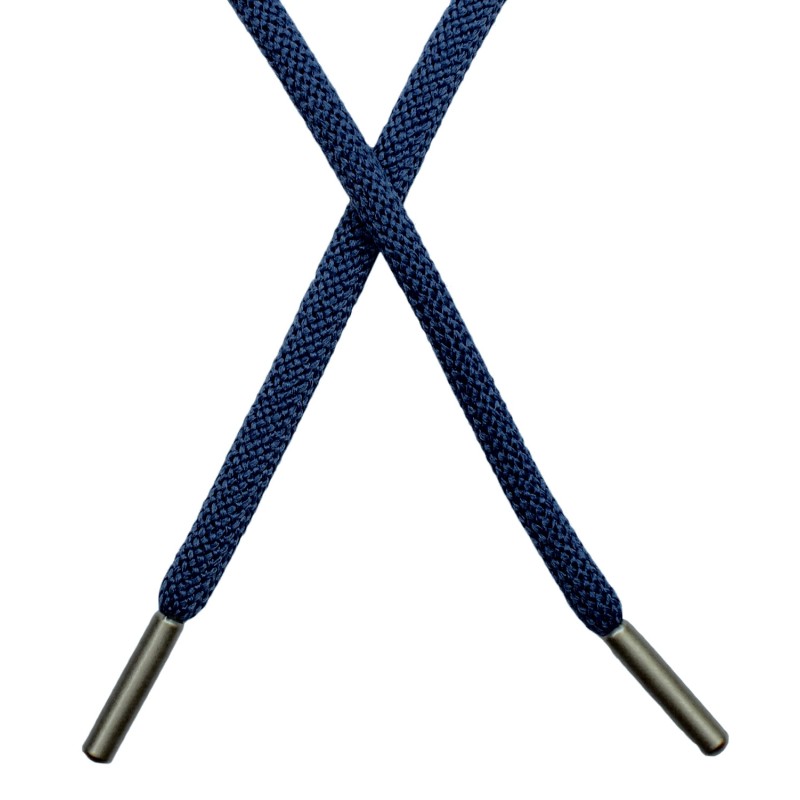 Шнур круглый полиэстер 0,5*130см с наконечником, цв:пыльно-синий