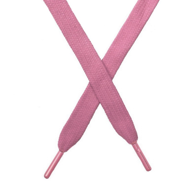Шнур плоский чулок хлопок 1,2*130-135см с наконечником, цв:розовая гвоздика