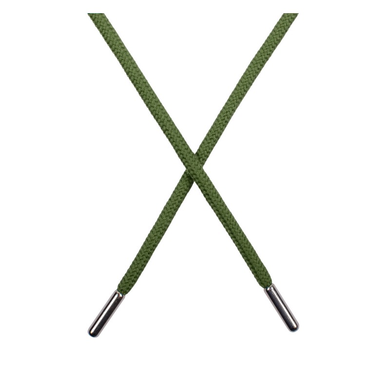 Шнур круглый поликоттон 0,6*135-140см,цв:зеленый хаки