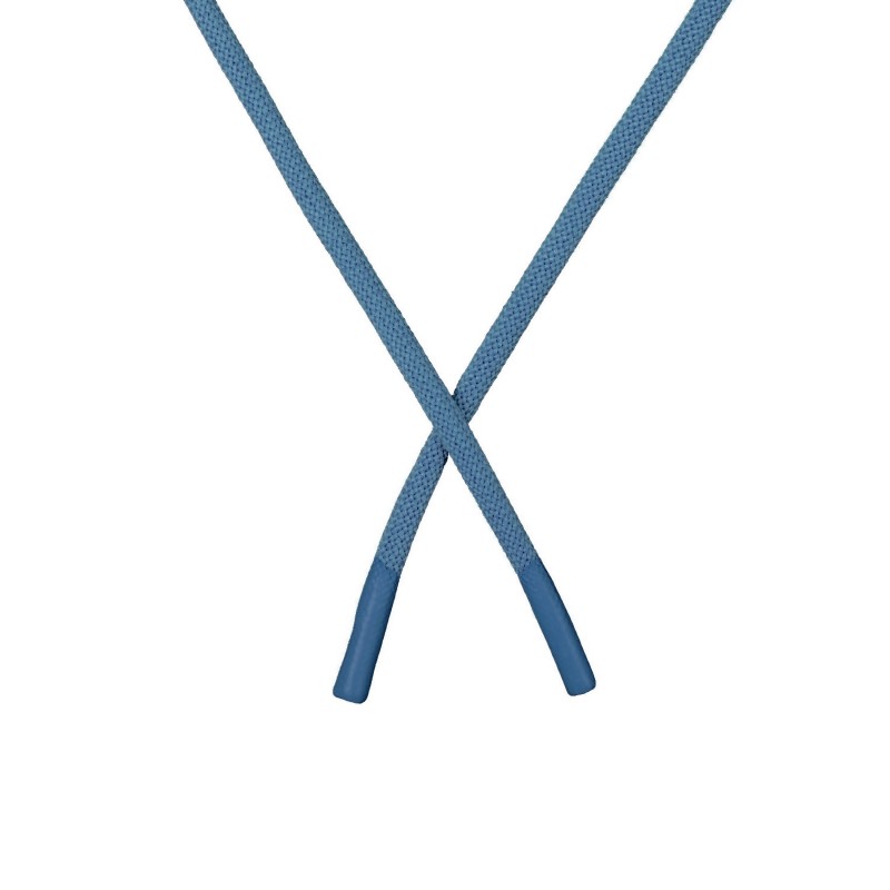 Шнур круглый полиэстер 0,5*135-140см с наконечником, цв:бирюзово-синий