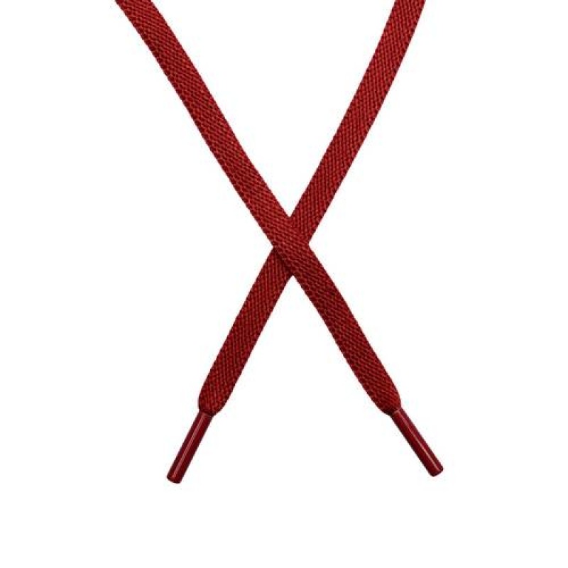 SALE Шнур  плоский плетеный хлопок 1*130см с наконечником, цв: терракот