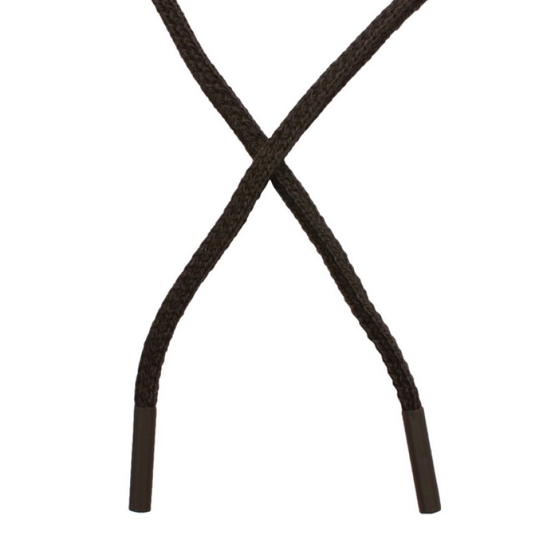 Шнур круглый плетеный хлопок/акрил  0,5*130см с наконечником, цв:чёрный
