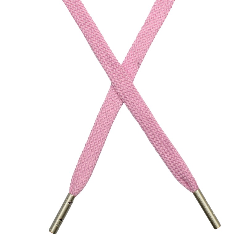 SALE Шнур плоский плетёный поликоттон 0,9х135см, с наконечником , цв:фламинго