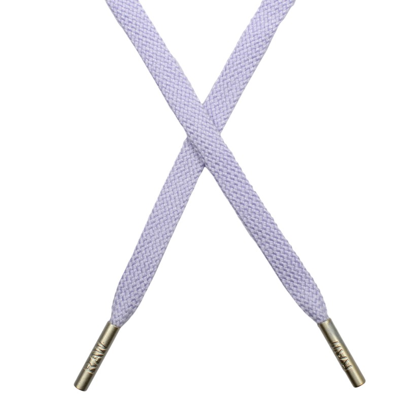 SALE Шнур плоский плетёный поликоттон  0,9х135см, с наконечником , цв:св.сиреневый