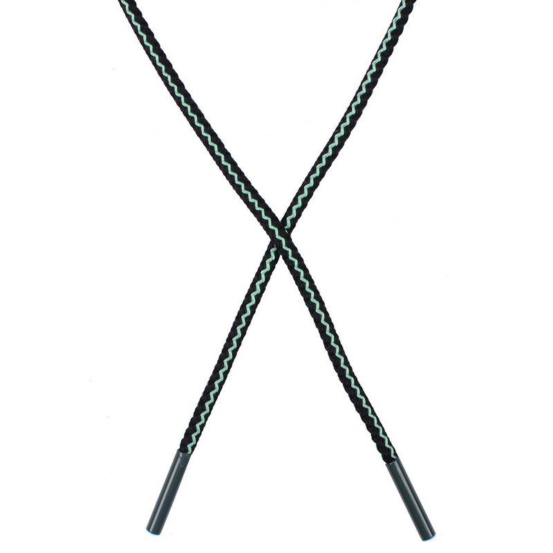 Шнур круглый плетенный нейлон 0,5*130-135см,цв:черный/ментол