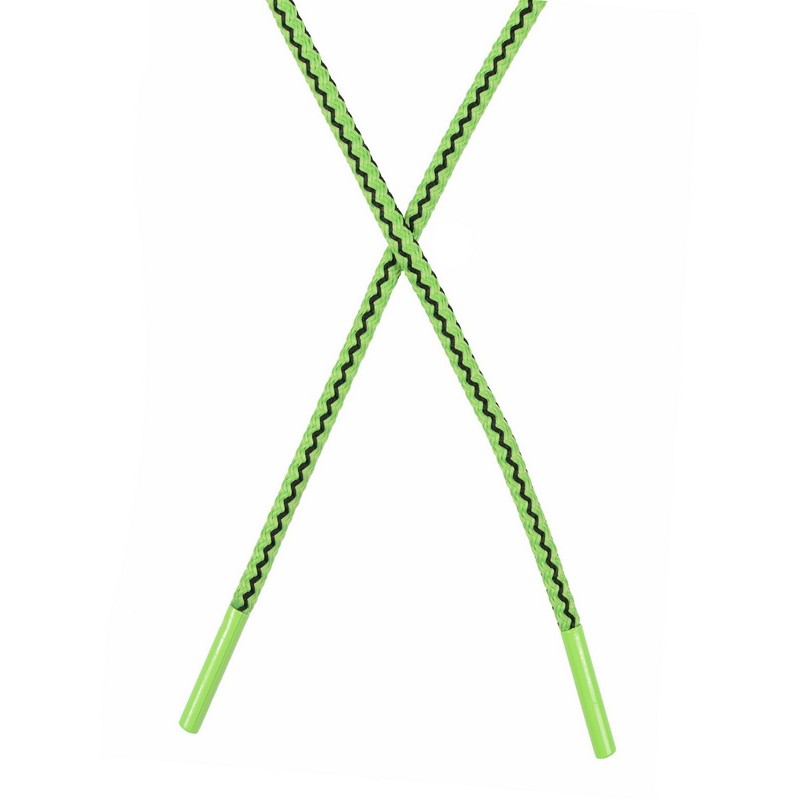 Шнур круглый плетенный нейлон 0,5*130-135см,цв:салатовый/черный
