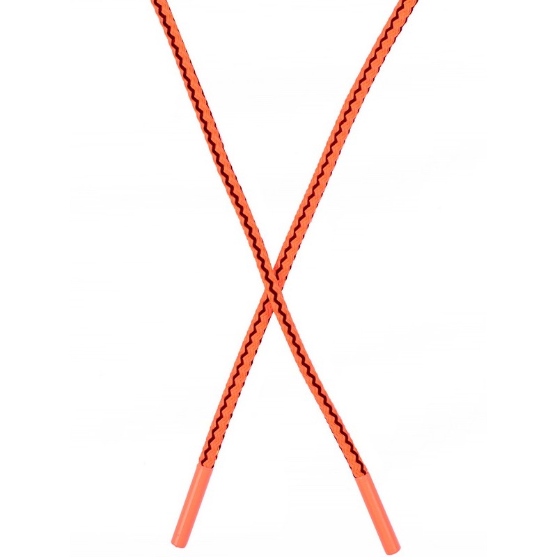 Шнур круглый плетенный нейлон 0,5*130-135см,цв:оранжевый неон/черный