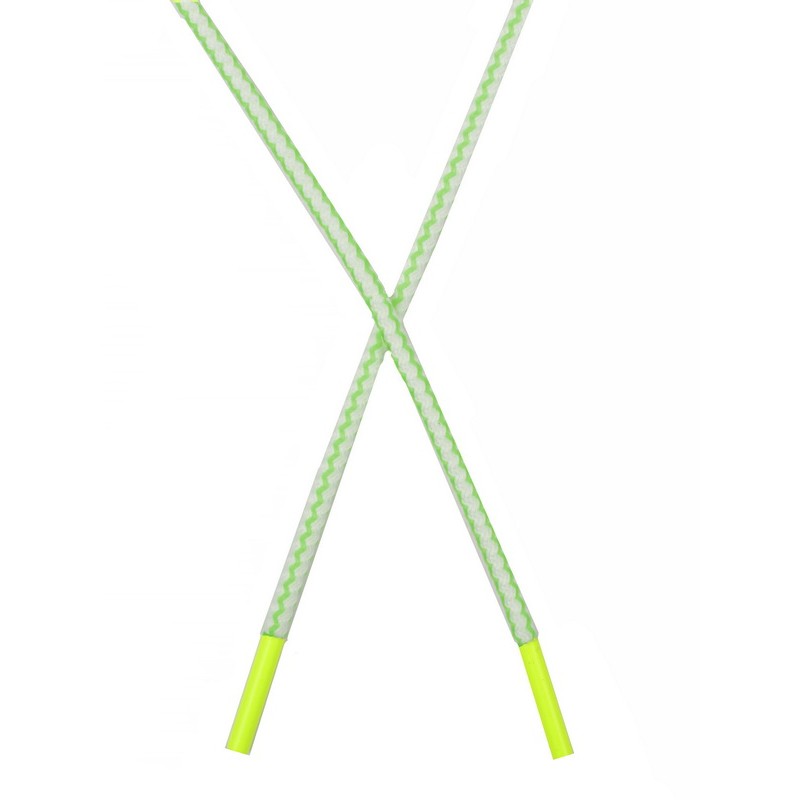 Шнур круглый плетенный нейлон 0,5*130-135см,цв:белый/св.зеленый