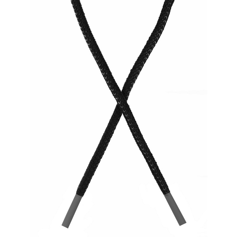 Шнур круглый плетенный хлопок 0,5см*130-135см,цв:черный/серый