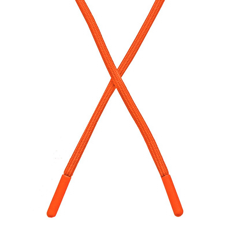 Шнур полиэстер круглый 0,5*130-135см с наконечником, цв:оранжевый
