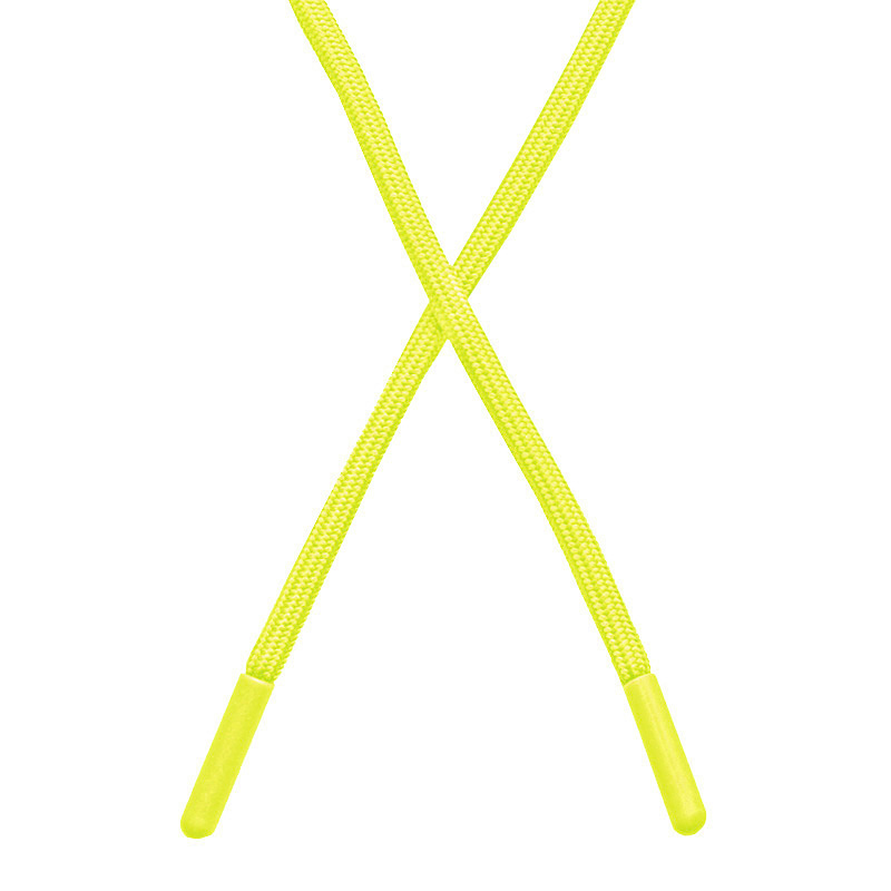 Шнур полиэстер круглый 0,5*130-135см с наконечником, цв:лимонный неон