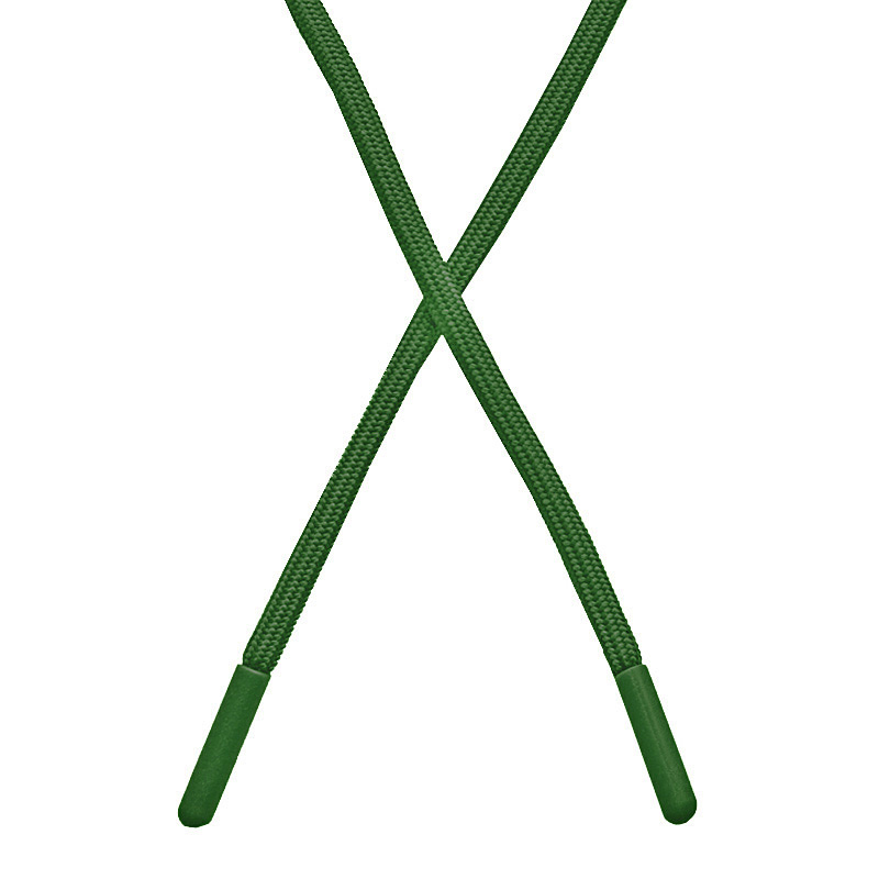 Шнур полиэстер круглый 0,5*130-135см с наконечником, цв:зеленый
