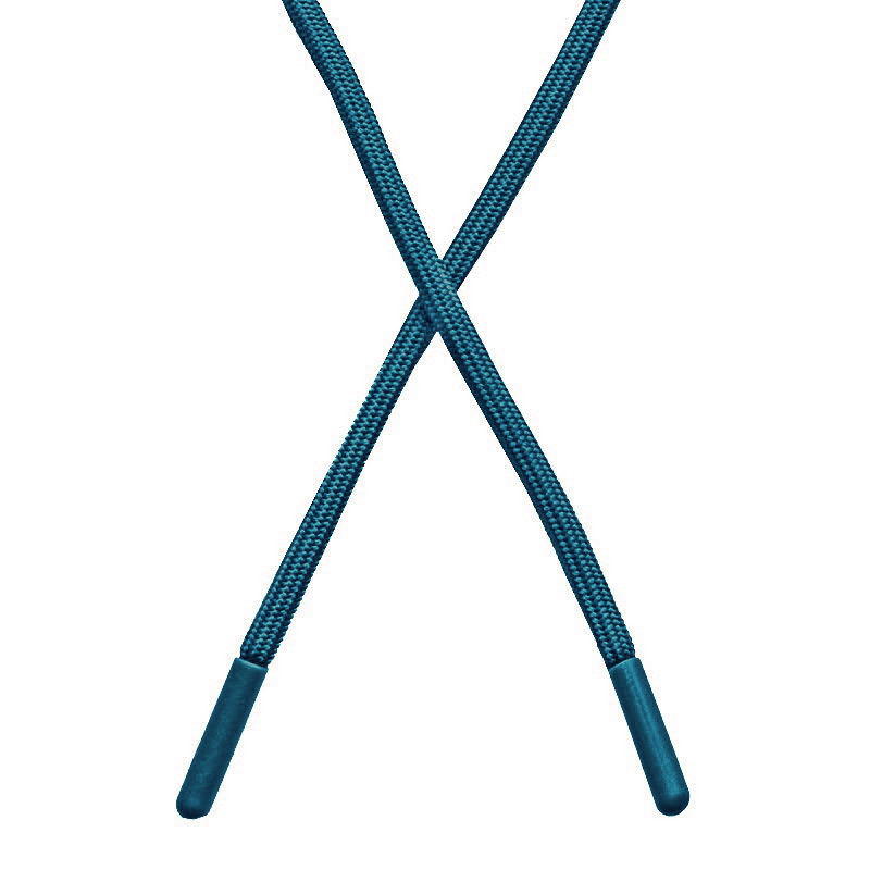 Шнур полиэстер круглый 0,5*130-135см с наконечником, цв:сине-зеленый