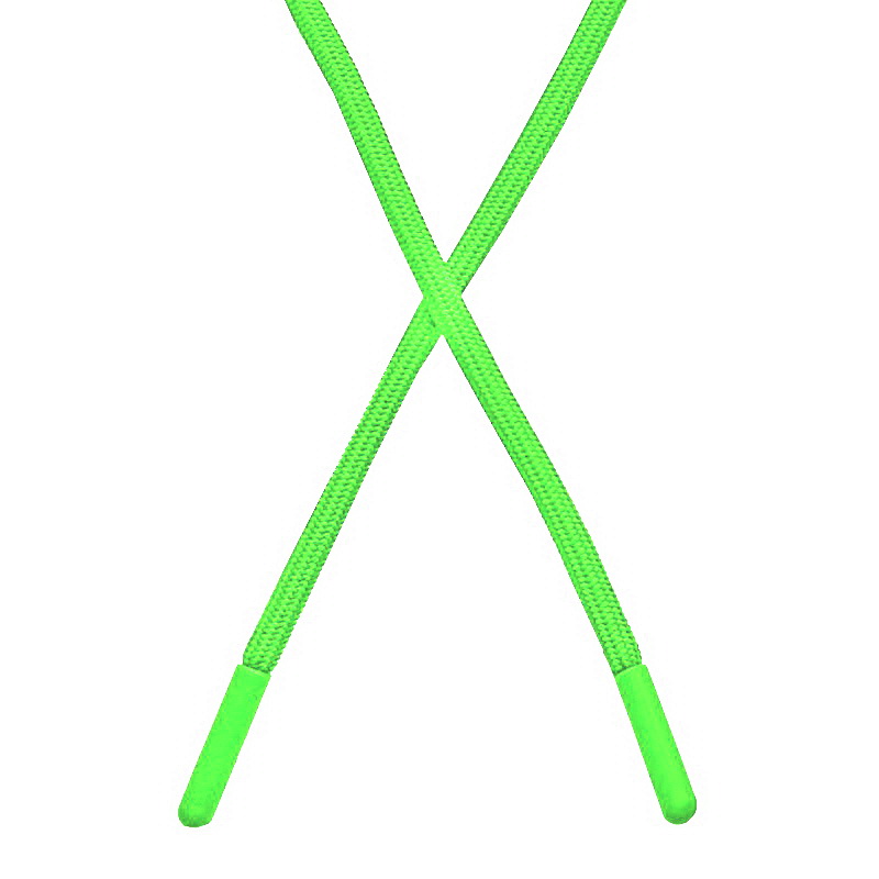 Шнур полиэстер круглый  0,5*130-135см с наконечником, цв:ярко-зеленый