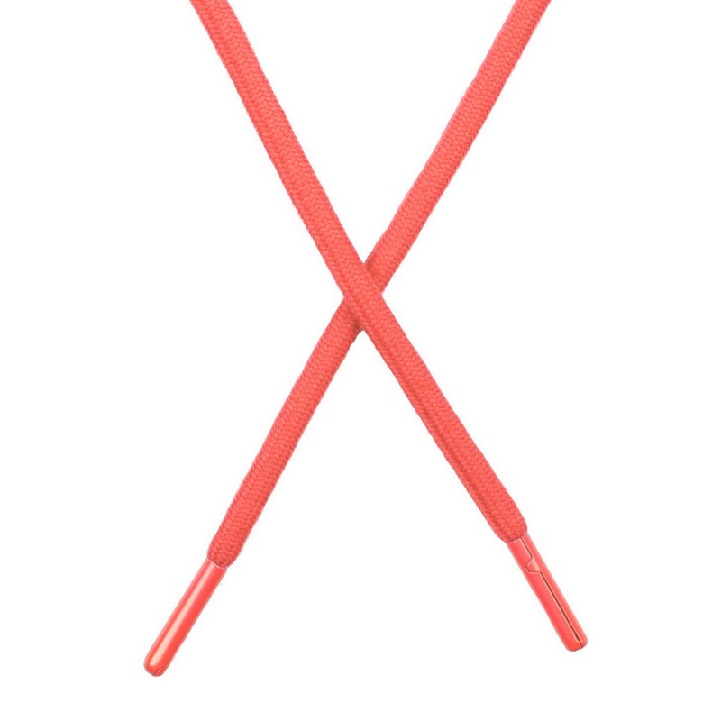 Шнур поликоттон круглый 0,6*130-135см с наконечником, цв:оранжево-розовый