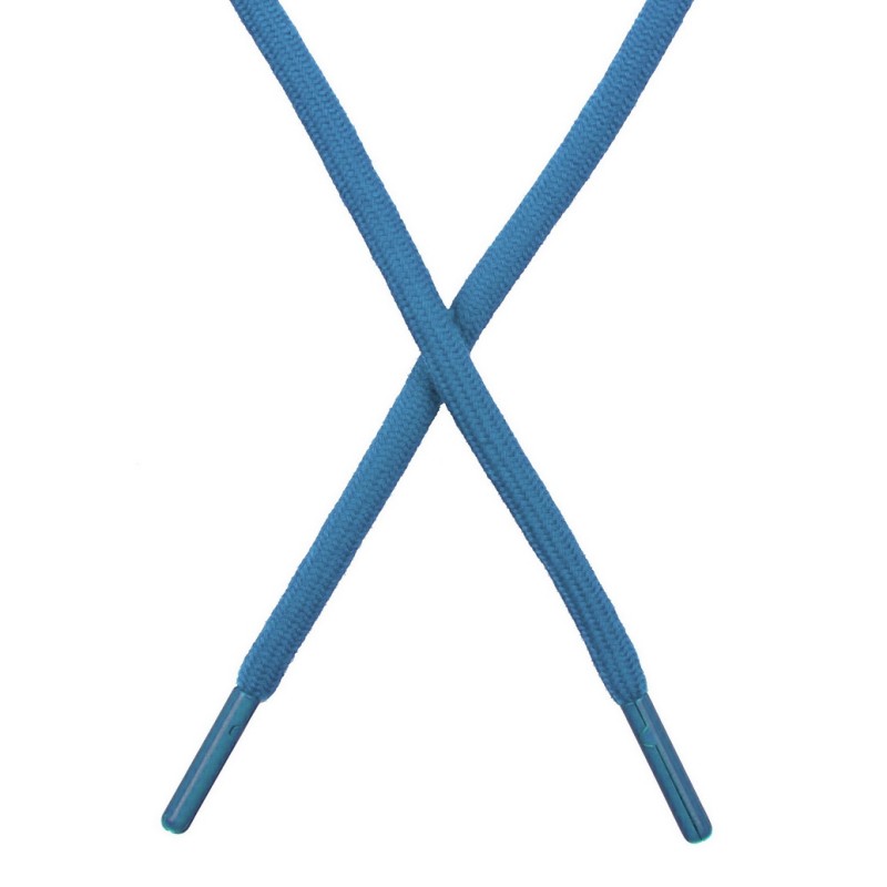 Шнур поликоттон круглый 0,6*130-135см с наконечником, цв:т.голубой