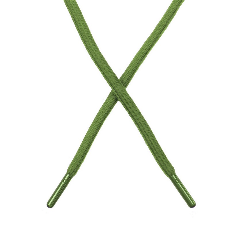 Шнур поликоттон круглый 0,6*130-135см с наконечником, цв:травяной