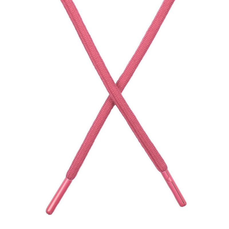 Шнур поликоттон круглый 0,6*130-135см с наконечником, цв:розовая вишня