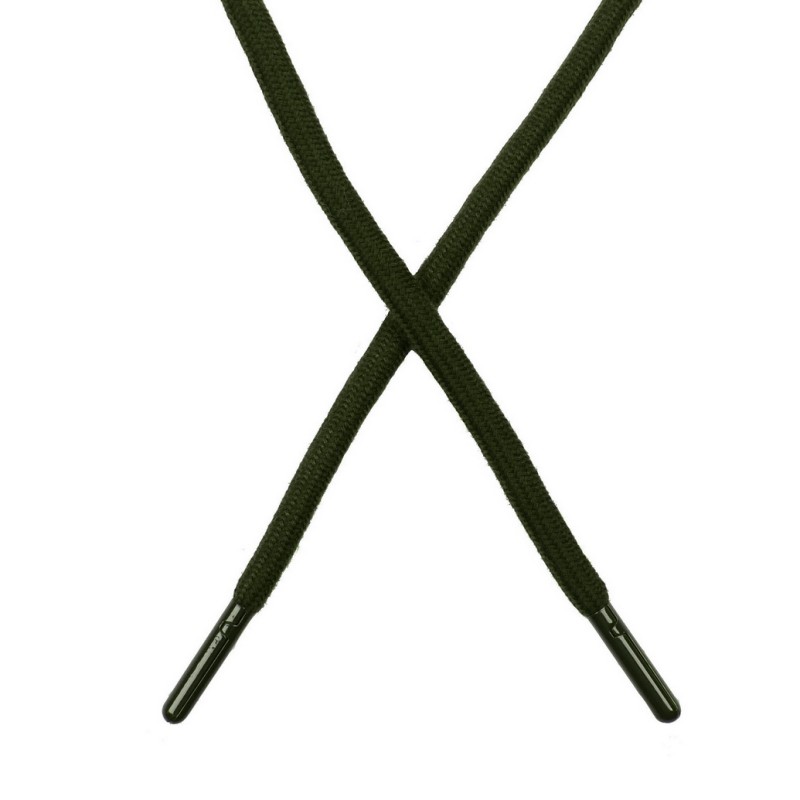 Шнур поликоттон круглый 0,6*130-135см с наконечником, цв:болотный хаки